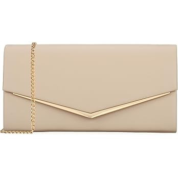 Women’s Evening Handbag Vegan Leather Ladies Envelope Clutch Classic Elegant Purse Bags | Amazon (US)