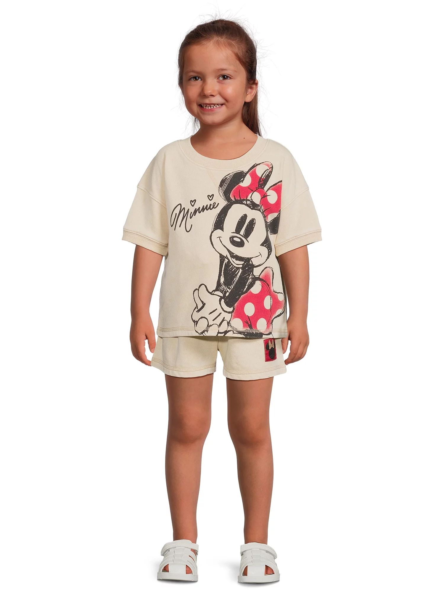 Minnie Mouse Toddler Girls Tee and Shorts Set, 2-Piece, Sizes 12M-5T | Walmart (US)