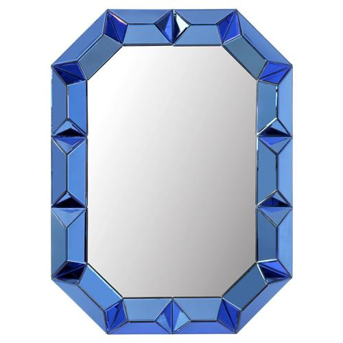 Villa & House Romano Hollywood Regency Sapphire Blue Framed Wall Mirror | Kathy Kuo Home
