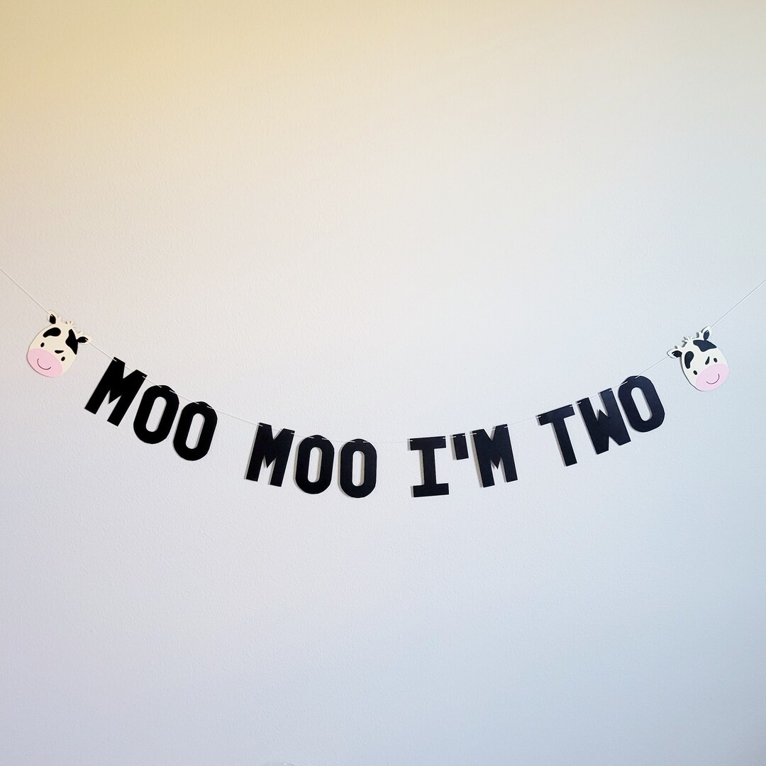 Moo Moo I'm Two, Cow Garland, Cow Banner, Cow Decor, Babies Room Cow, Cow Birthday Party Decorati... | Etsy (US)