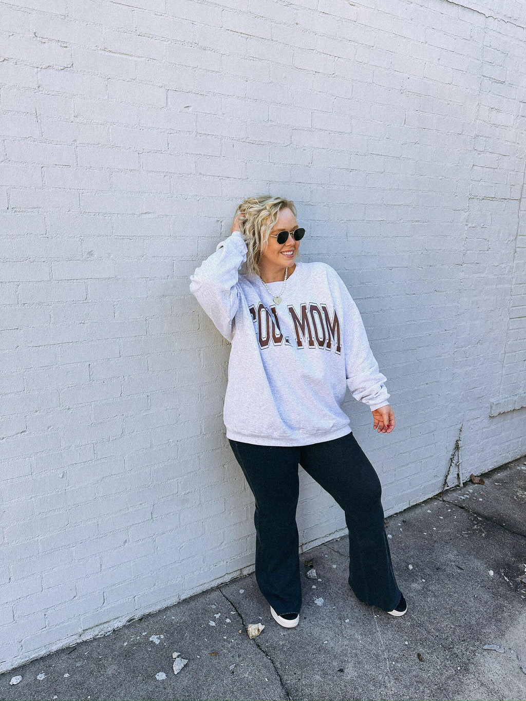 varsity brown cool mom sweatshirt | Etta & East