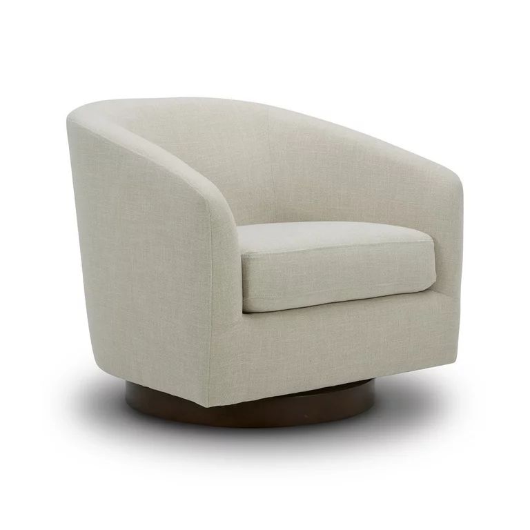 Better Homes & Gardens Bradford Wooden Base Modern Swivel Chair, Linen | Walmart (US)