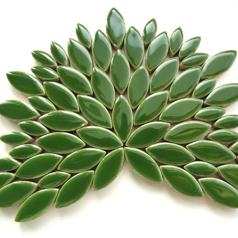 Medium Green Petal Shaped Ceramic Mosaic Tiles - 25 Tiles - 2 Sizes of Petals - Etsy | Etsy (Global)