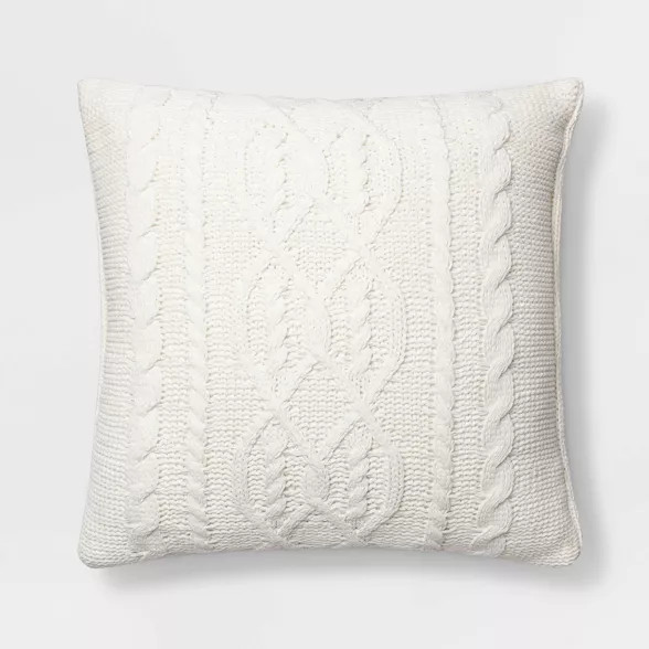 Cable Knit Chenille Throw Pillow - Threshold | Target