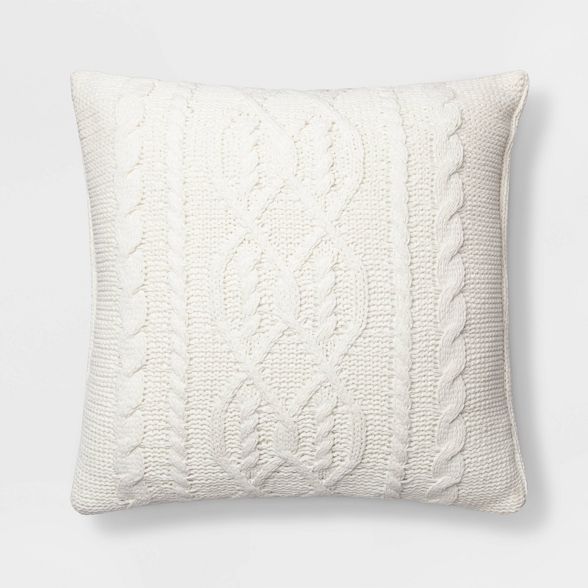 Oversized Cable Knit Chenille Throw Pillow - Threshold&#153; | Target