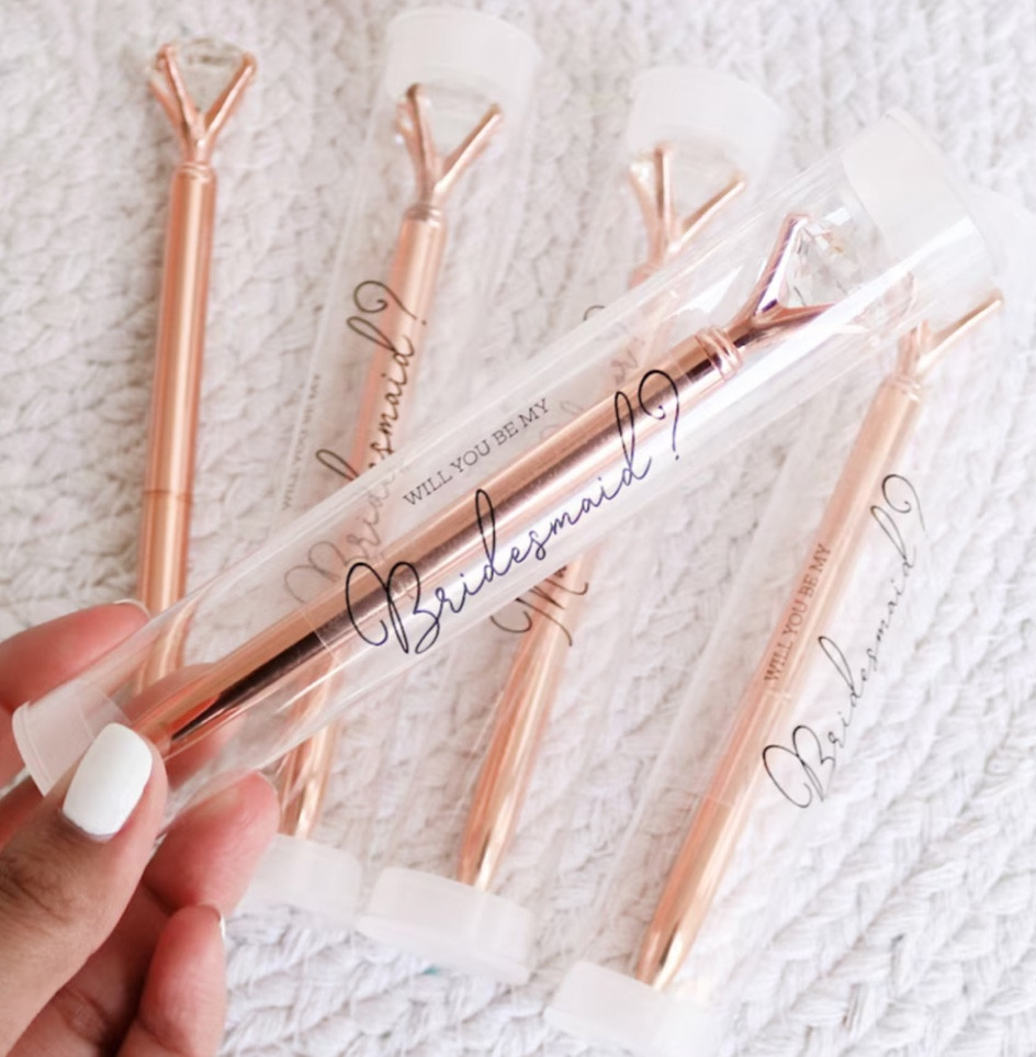 Will you be my bridesmaid?

Pen | bridesmaid gift | bridesmaid proposal | bridal party | cute pen | getting married | wedding planning  

#LTKstyletip #LTKGiftGuide #LTKwedding