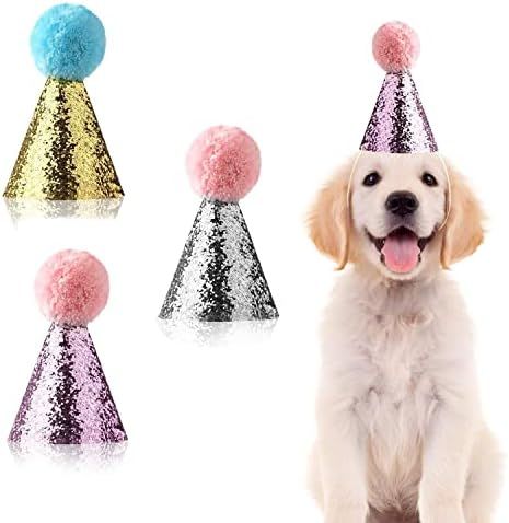 3pcs Dog Birthday Hat for Pets Party Decoration Supplies， Cat Kitten Headband Hats Charms Grooming A | Amazon (US)