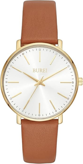 BUREI Women Wrist Watches Large Face Fashion Minimalist Analog Leather Quartz Waterproof Watches ... | Amazon (US)