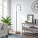 Verona Arc Floor Lamp with Glass Shade in Blackened Bronze/Clear | Amazon (US)