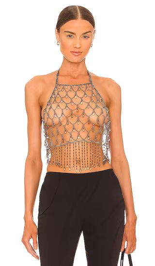 Halter Chain Top in Silver | Revolve Clothing (Global)