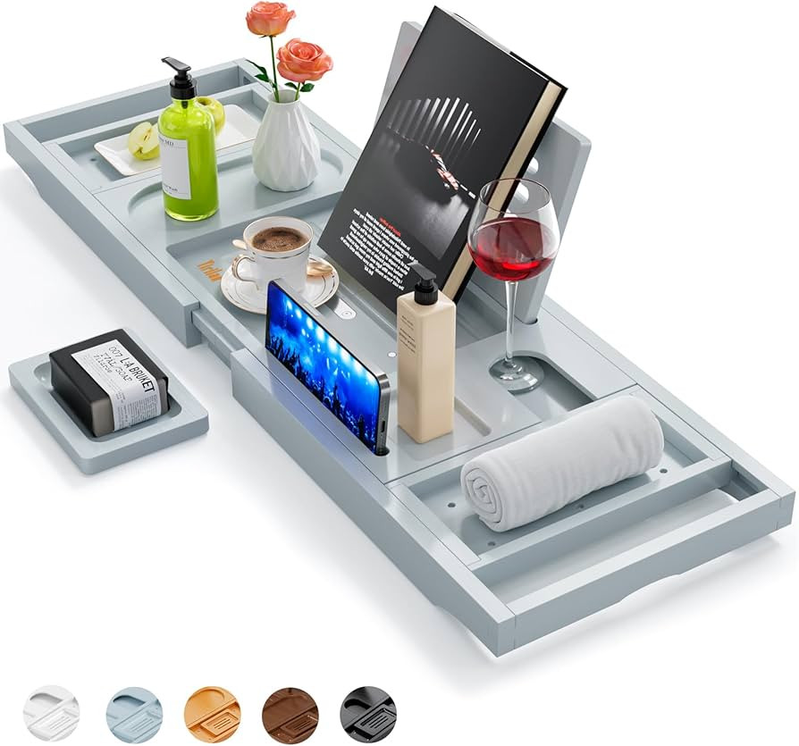 Premium Bathtub Tray Caddy, Expandable Bath Tray, Unique House Warming Gifts, New Home, Anniversa... | Amazon (US)