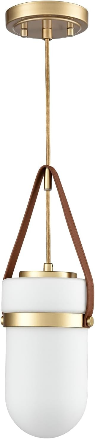 HYDELITE Modern Gold Pendant Light Water Drop Milky Glass Brown Belt Rain Drop Adjustable Height ... | Amazon (US)