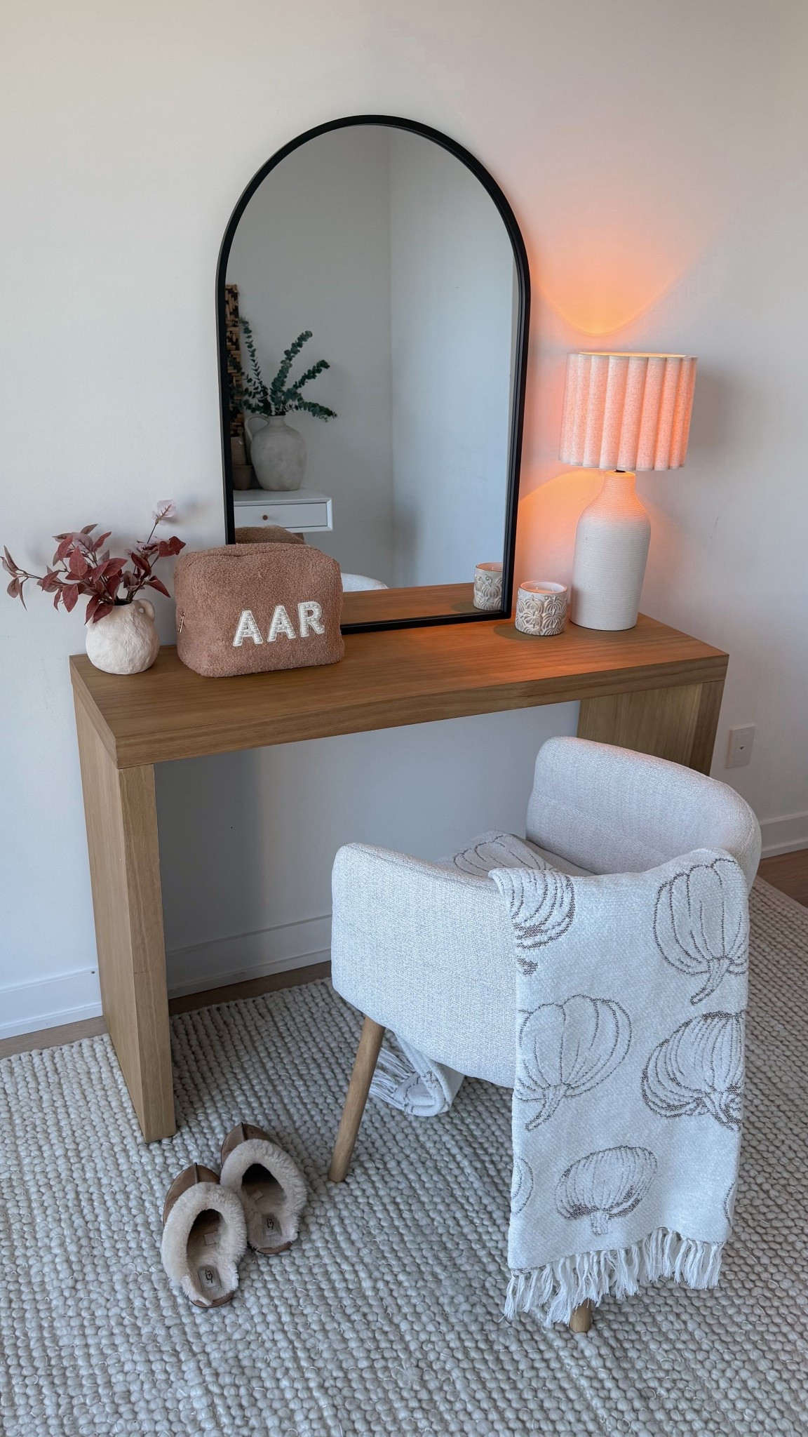 Beauty room makeover!! I love how this turned out 😍 save 10% on your Bouclair order with my code ALEXANDRA10 