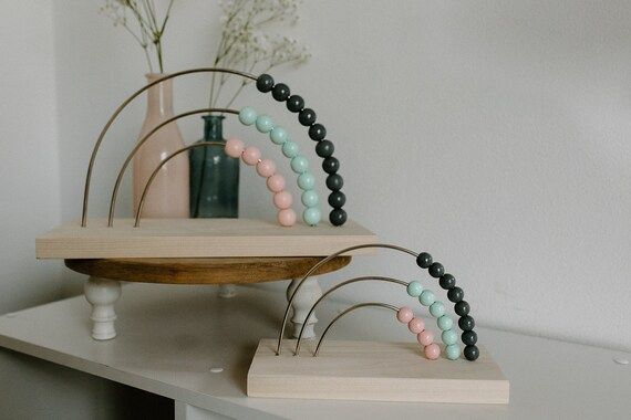 Mint Neutral Rainbow Abacus  Wood Nursery Décor  Baby | Etsy | Etsy (US)