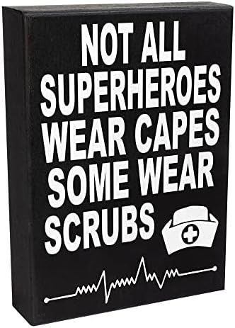 JennyGems Not All SuperHeroes Wear Capes Some Wear Scrubs, Nurse Signs, Nurse Gifts, Nursing Decor,  | Amazon (US)