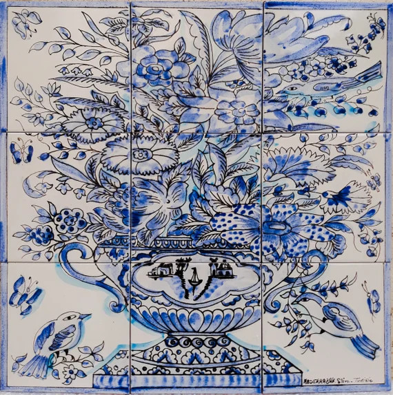 MONOCHROMIC MOSAIC DECAL 9 Decorative Tiles Set Ceramic Wall | Etsy | Etsy (US)