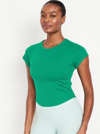 UltraLite Cropped Rib-Knit T-Shirt for Women | Old Navy (US)