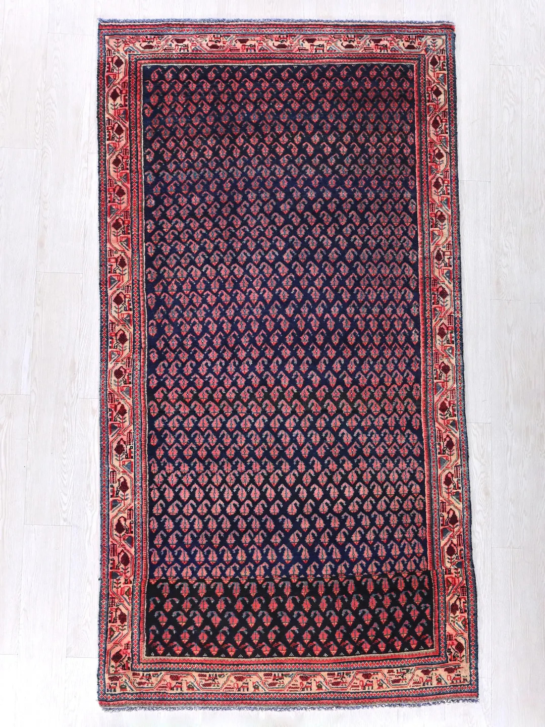 Royal Blue Oriental Persian Style 4x8 Ft Hand-knotted Vintage Area Rug - Office or Coffee Table R... | Etsy (US)