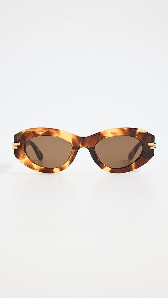Bottega Veneta Bold Ribbon Oval Sunglasses | Shopbop | Shopbop