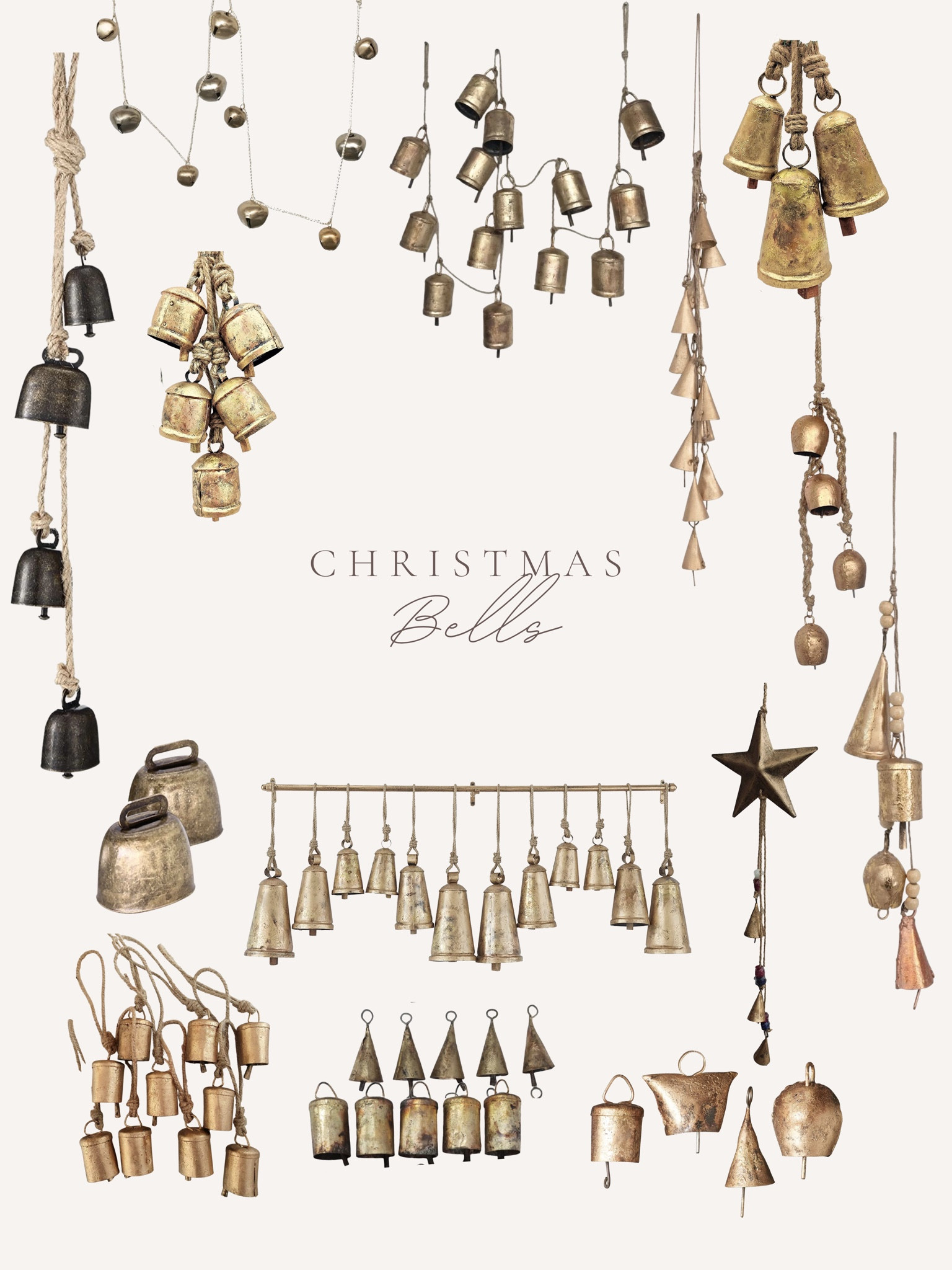 Christmas bells / Chris ornaments / christmas favorites / christmas essentials / christmas finds / christmas style / christmas essentials/ christmas tree finds / white christmas / neutral ornaments / gold bells

#LTKHoliday #LTKSeasonal #LTKhome