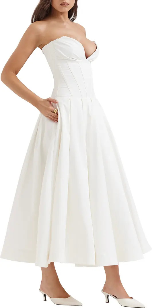 HOUSE OF CB Lady Strapless Midi Dress | Nordstrom | Nordstrom