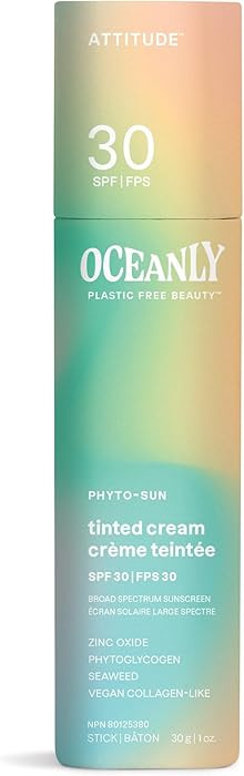 ATTITUDE Oceanly Tinted Face Cream Stick with SPF 30, EWG Verified, Plastic-Free, Broad Spectrum ... | Amazon (US)