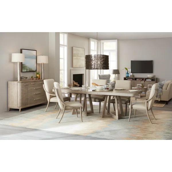 Affinity 6 - Piece Extendable Rubberwood Double Pedestal Dining Set | Wayfair North America