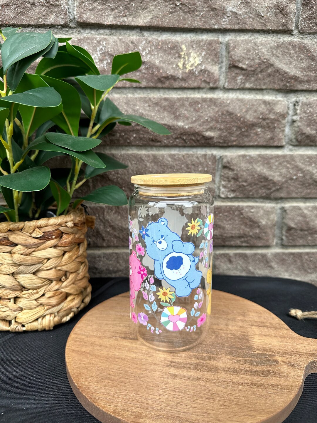 Cute Bears Glass Cup Bear Glass Cup Iced Coffee Cup - Etsy | Etsy (US)