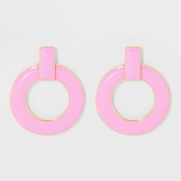 SUGARFIX by BaubleBar Doorknocker Enamel Hoop Earrings | Target