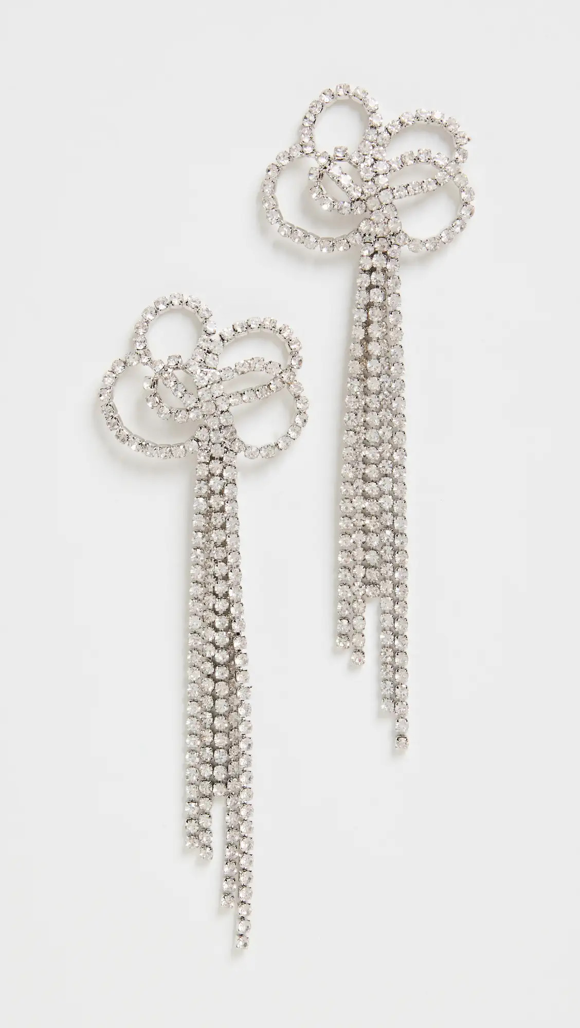 Kenneth Jay Lane Silver Crystal Bow Top Post Earrings | Shopbop | Shopbop