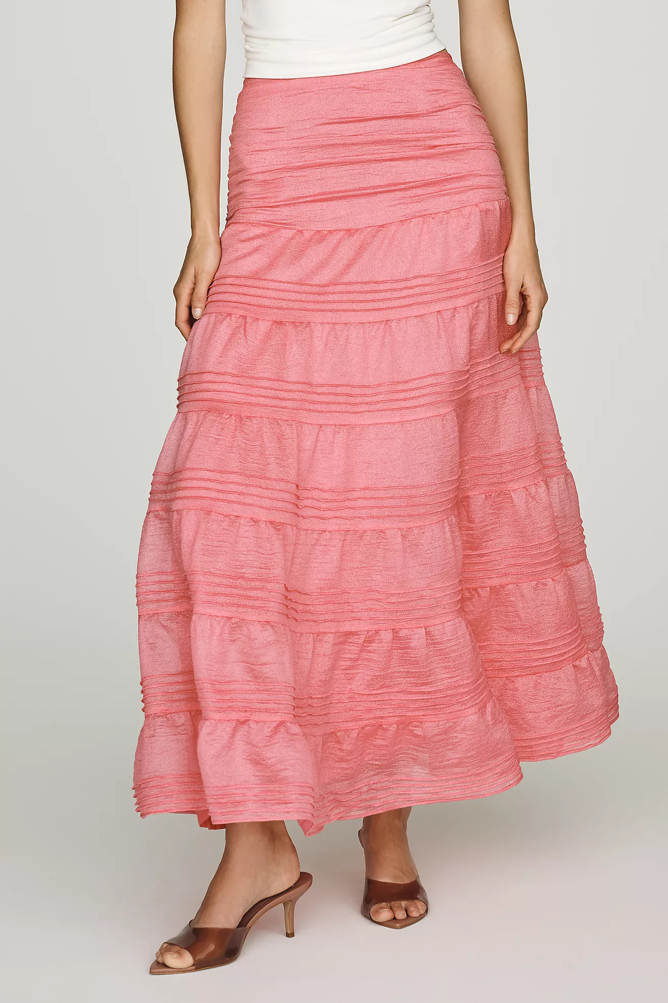 By Anthropologie Tiered Pleated Maxi Skirt | Anthropologie (US)