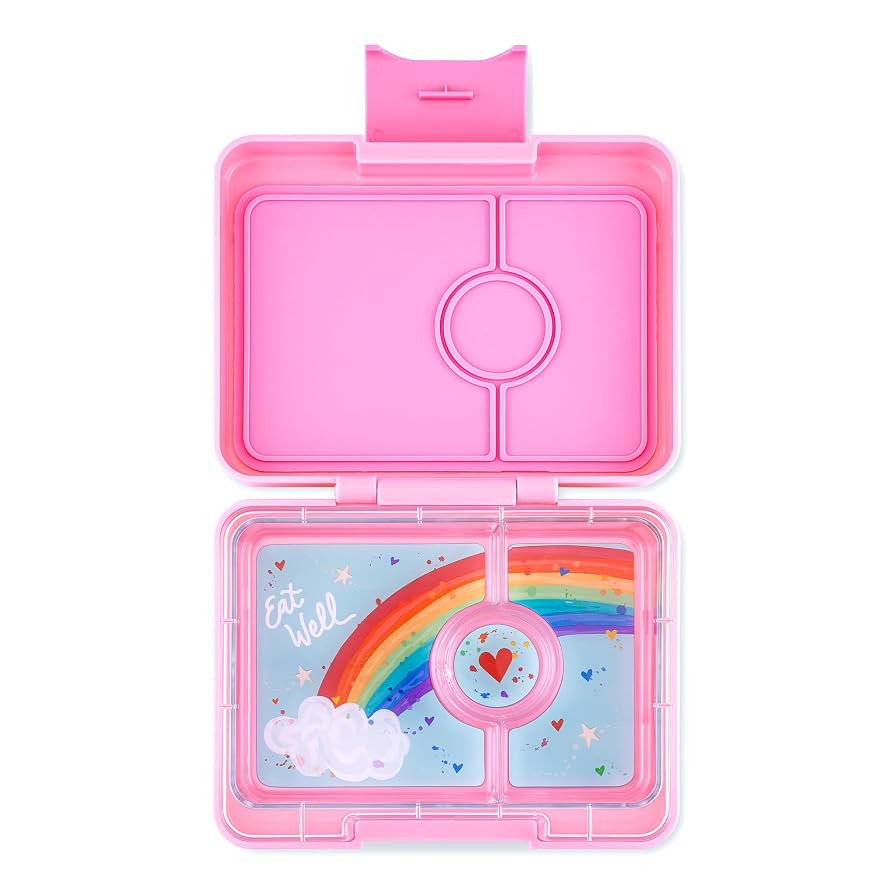 Yumbox Snack Box - 3 Compartment - Leakproof Bento Lunch Box for Kids (Fifi Pink with Rainbow Tra... | Amazon (US)