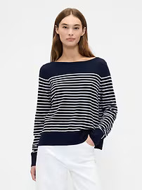 Relaxed Stripe Boatneck Sweater | Gap Factory