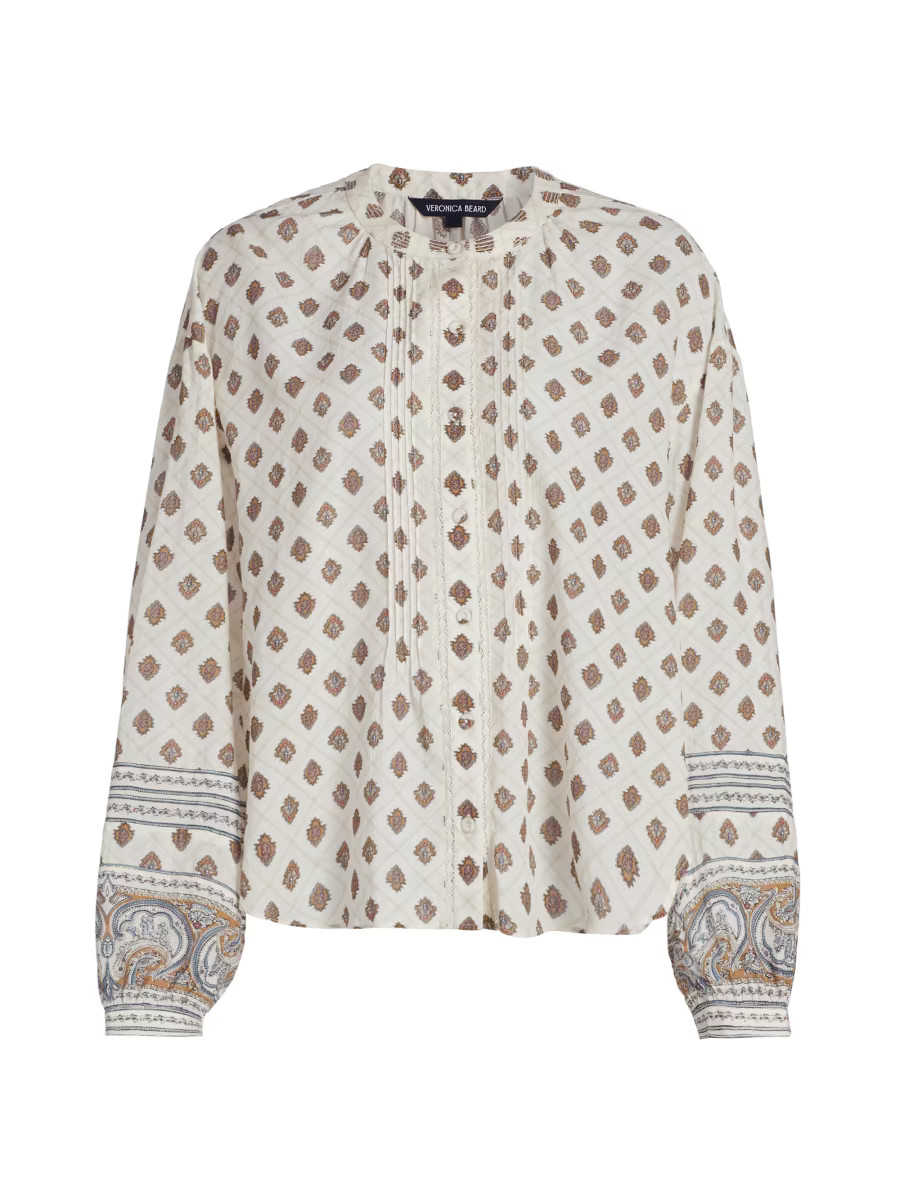 Veronica Beard Lollie Printed Blouse | Saks Fifth Avenue | Saks Fifth Avenue