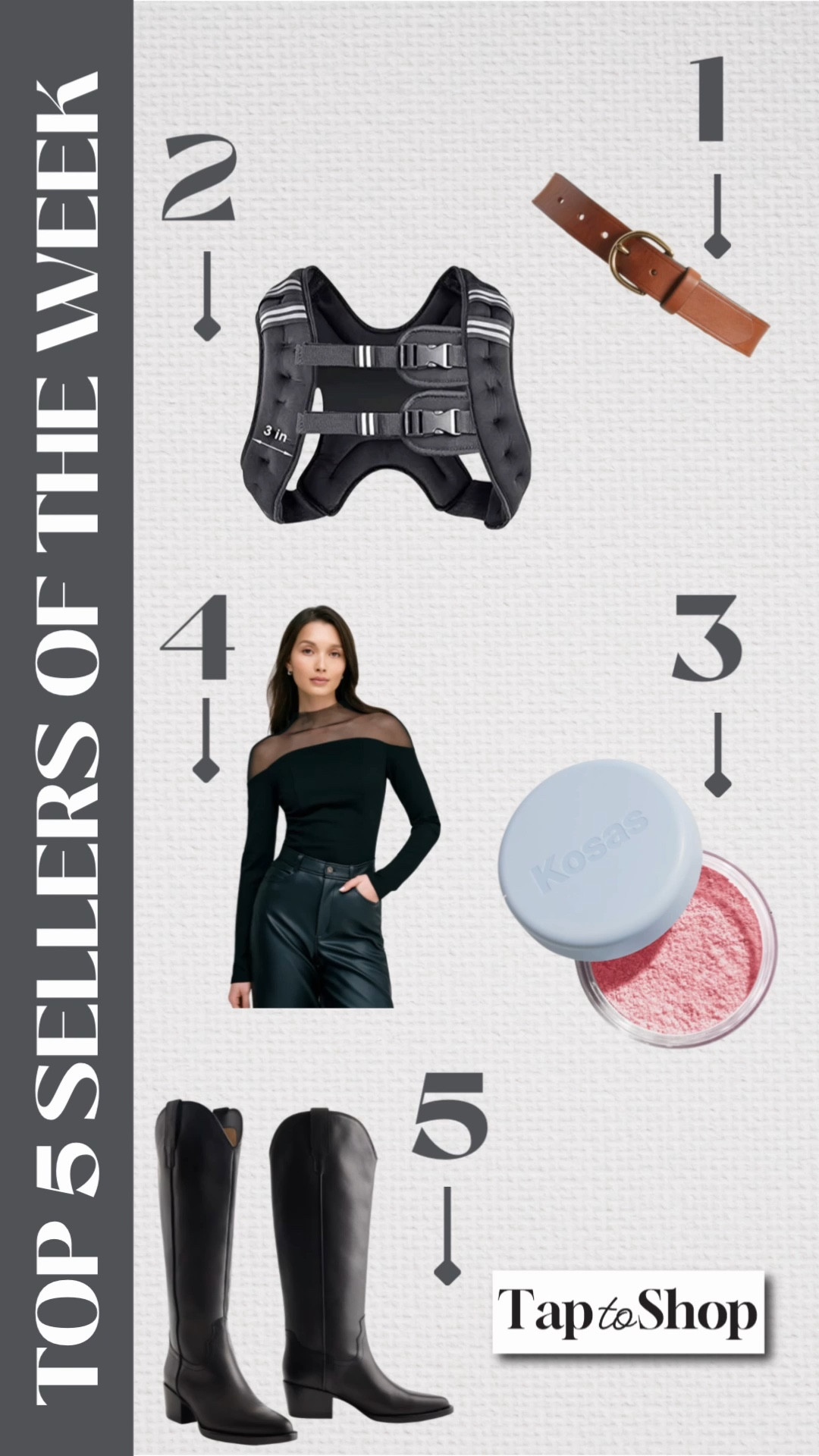 Top sellers, most purchased, most loved, cowboy boots, weighted vest, setting powder, jeans, wide leg, jeans, belt, fashion over 40, fashion over 50, style over 40, style over 50, ￼

#LTKBeauty #LTKOver40