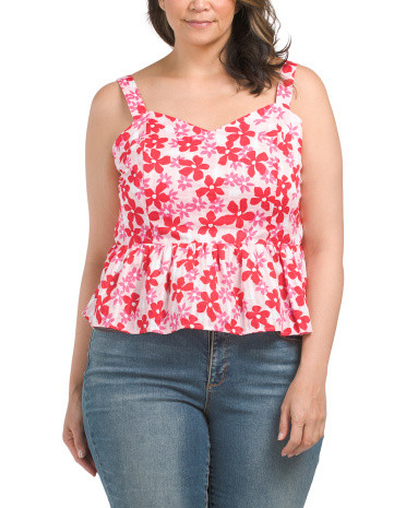 Plus Floral Print Sleeveless Top | TJ Maxx