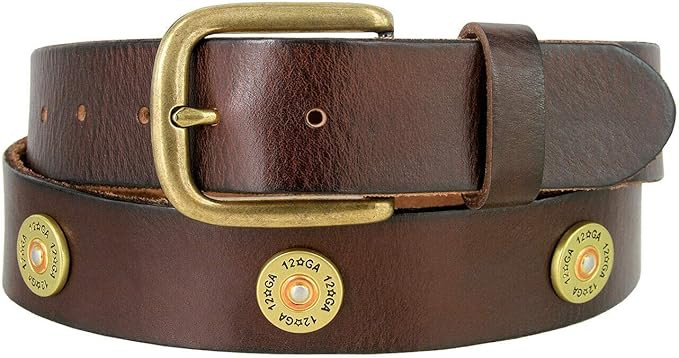 Shotgun Shell Concho Genuine Casual Jean Leather Belt 1-1/2"(38mm) wide | Amazon (US)