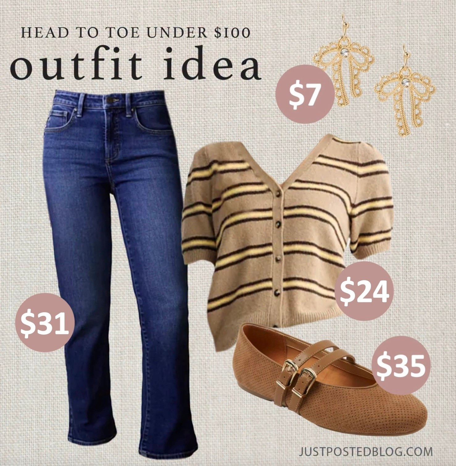 Love this look for fall! Sign into your account to apply the coupon for the jeans, sweater and earrings!