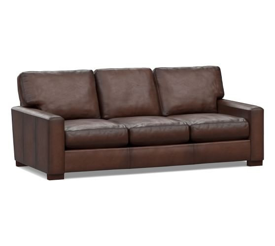Turner Square Arm Leather Sofa | Pottery Barn (US)