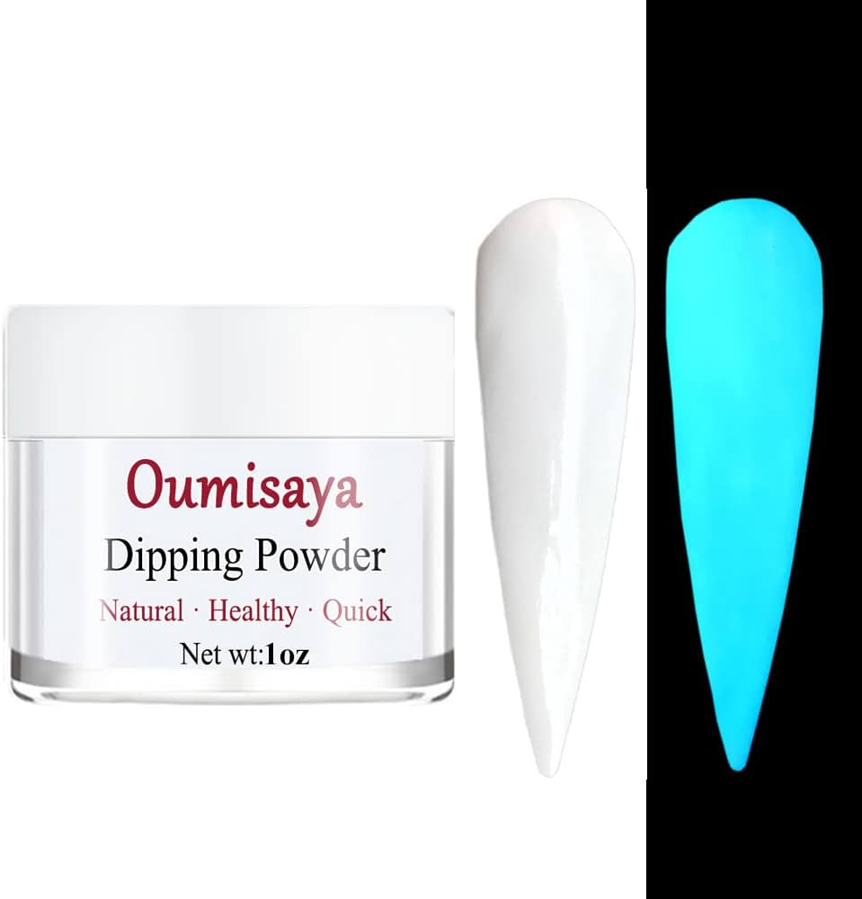 OUMISAYA Glow in the Dark White Nail Dip Powder Color 1OZ GL061, Fluorescent Nail Dipping Powder ... | Amazon (US)