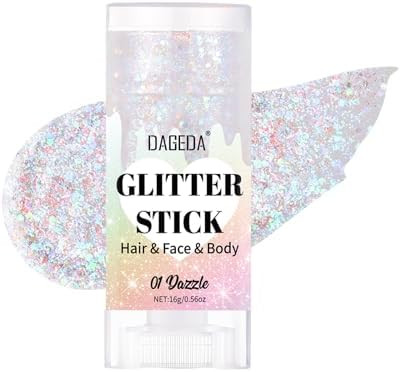 DAGEDA Dazzle Body Glitter Stick,Sparkly Face Glitter Makeup,Holographic Hair Glitters Mermaid Ma... | Amazon (US)