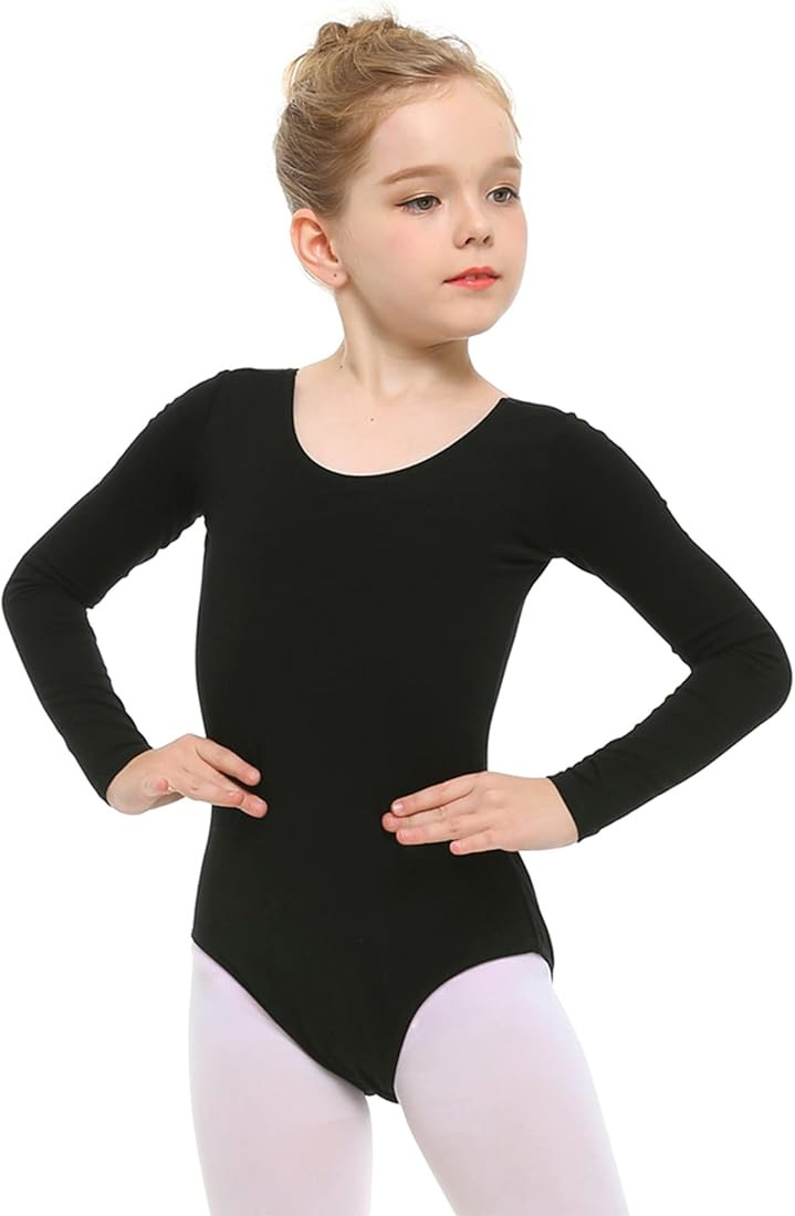 Stelle Long Sleeve Ballet Leotards for Girls Dance Leotard Black Gymnastics Ballet Outfits (Toddl... | Amazon (US)