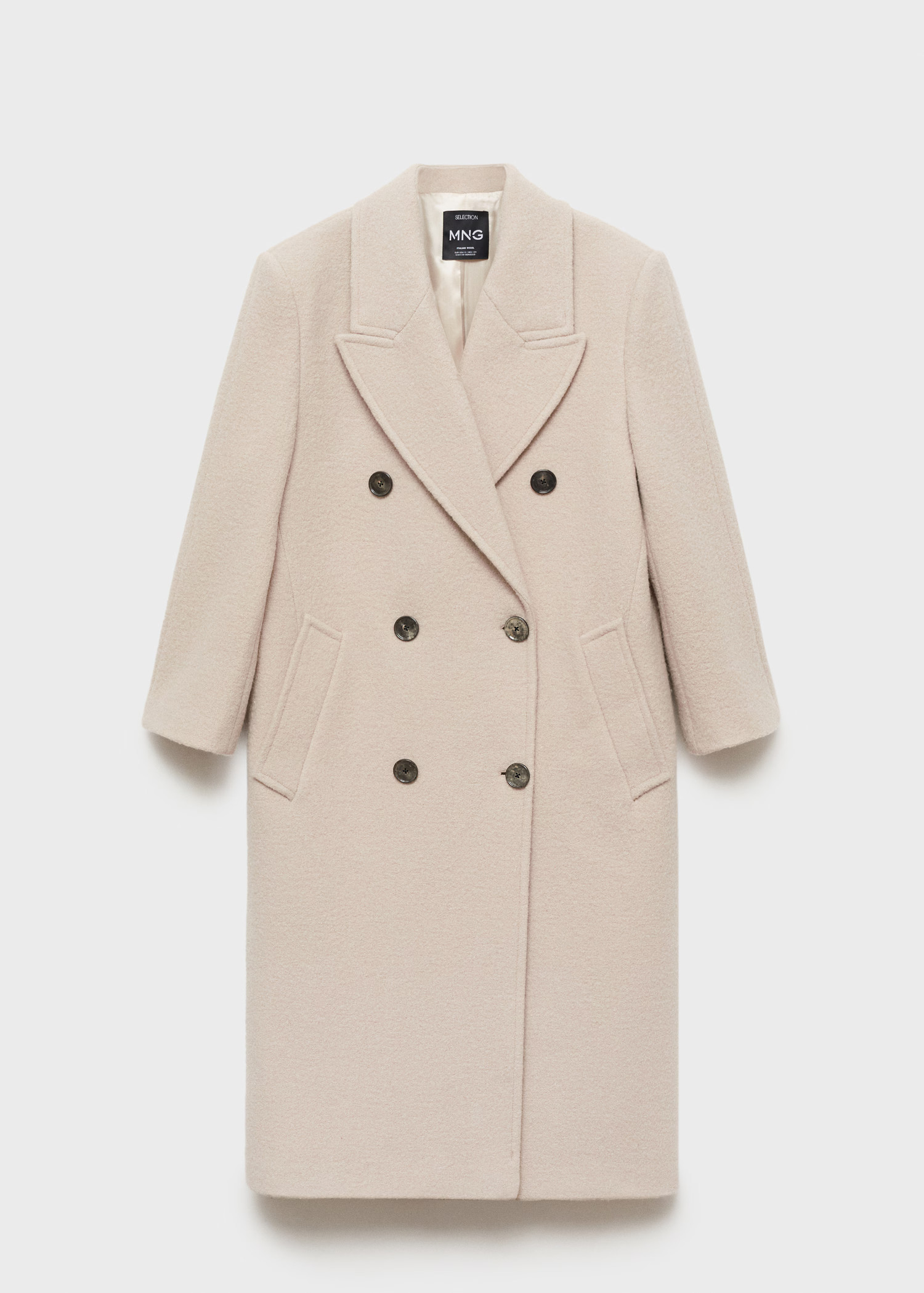 Structured long virgin wool coat - Women | MANGO USA | Mango (US/MX/AU)