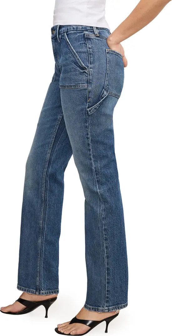 Good American Good Icon High Waist Straight Leg Carpenter Jeans | Nordstromrack | Nordstrom Rack