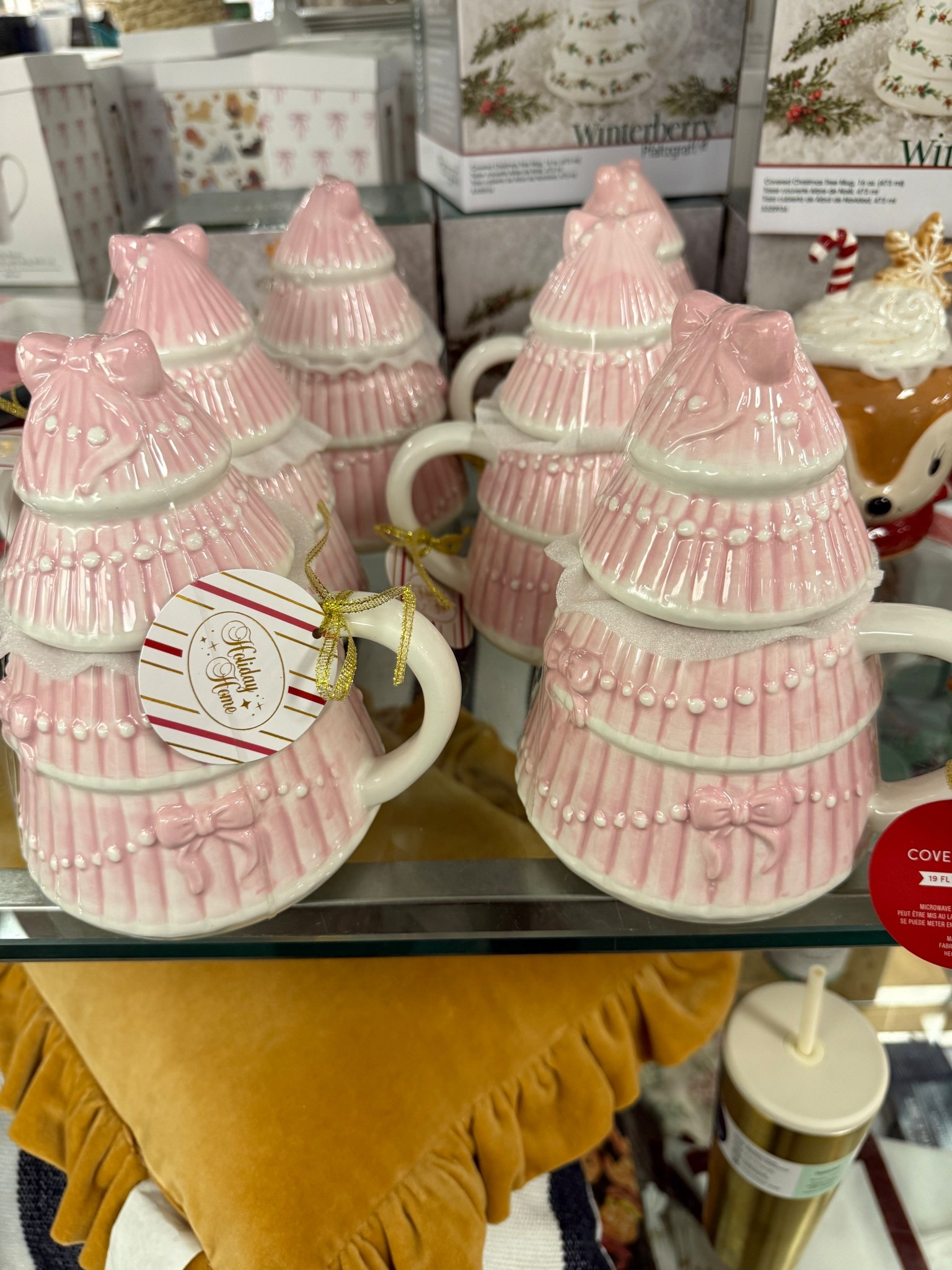 Pink ceramic Christmas tree mug set with decorative lid 🌸

#LTKHoliday #LTKGiftGuide #LTKSeasonal
