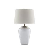 MARTHA STEWART Jemma Ceramic Table Lamp Living Room Decor - Curved Ceramic Base, Tapered Drum Sha... | Amazon (US)