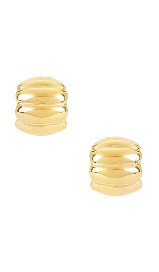 Heaven Mayhem Terre Hoop Earrings in Metallic Gold. | Revolve Clothing (Global)