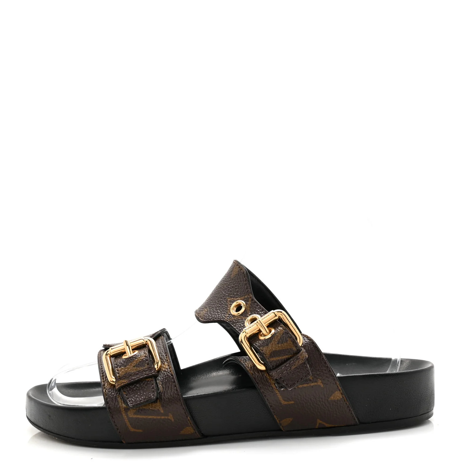 Monogram Bom Dia Mule Sandals 36 Black | FASHIONPHILE (US)