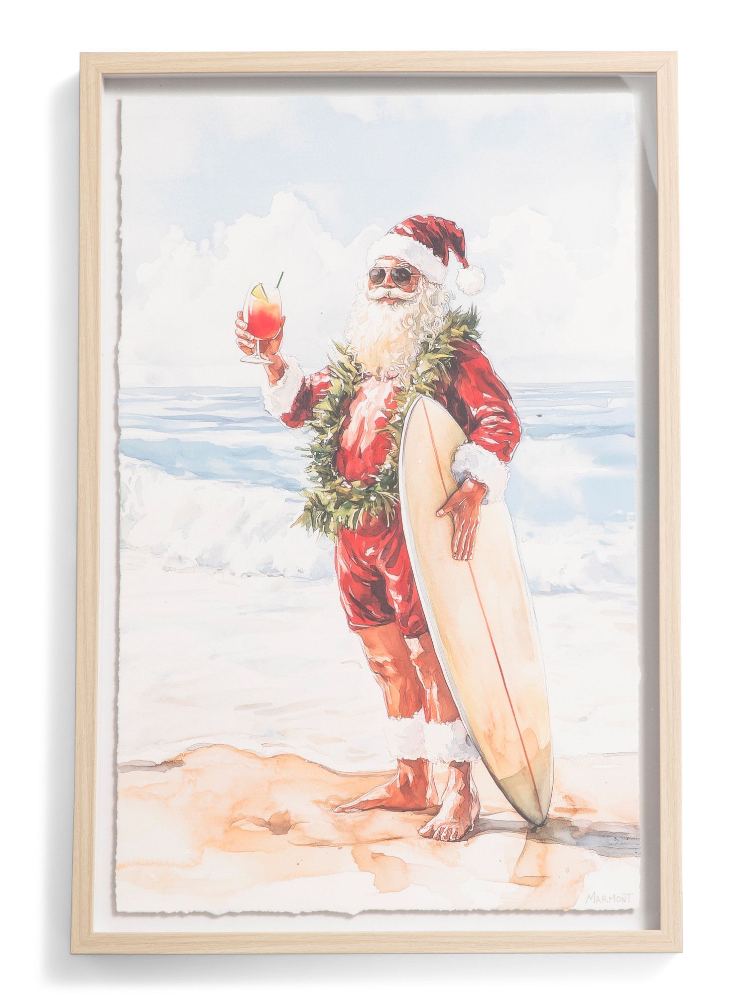 16x24 Santa At Beach Wall Art | Holiday Decor | Marshalls | Marshalls