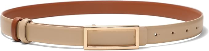 Womens Belt Reversible Leather Belt Skinny Thin Fashion Designer Waist Belts for Jeans Pants Dres... | Amazon (US)